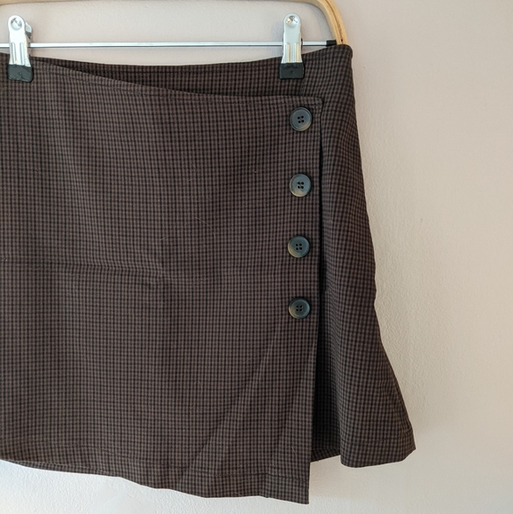 Brown Gingham Skirt - Picture 2 of 5